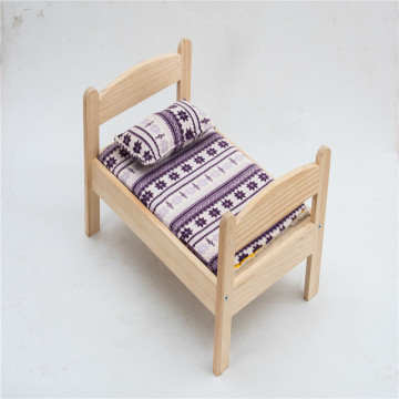 Natural wood handmade pet recliner accessories pet dog bed