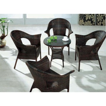 Outdoor Wicker Dining Table and Chair Set