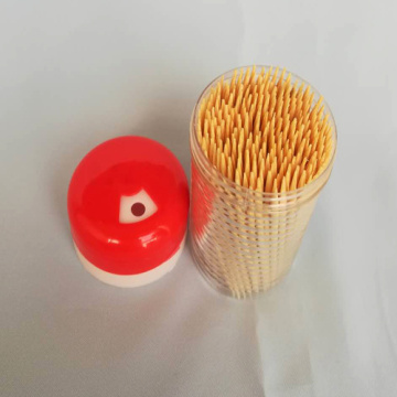 High Quality Hygienic Bamboo Toothpick Colorful Lid