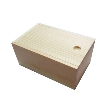 Wooden Unfinished Storage Box with Slide Top