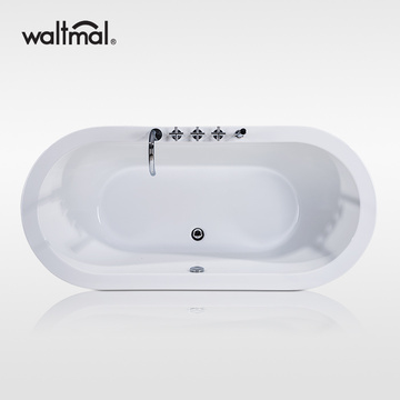 Oval Acrylic Drop-in Bathtub without Drain and Faucet