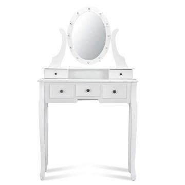 Muti-Functional Wooden Writing Desk LED light vanity dressing table