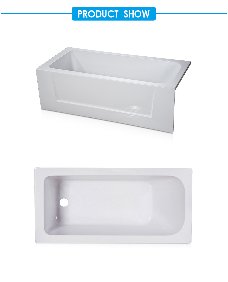 Simplicity Alcove Bathtub in White Acrylic