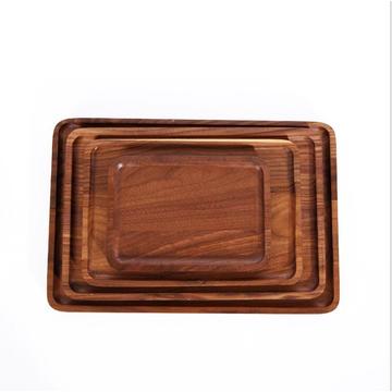 Rectangular Walnut Wood Coffee Serving Tray Food Wooden Trays