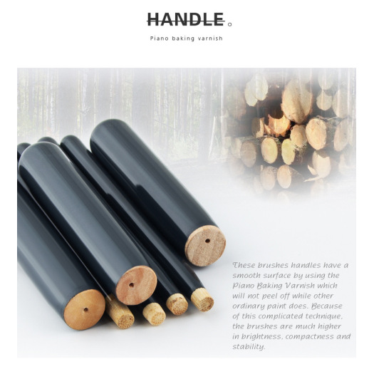 15Pcs Black Wooden Handle Cosmetics Brushes Suit