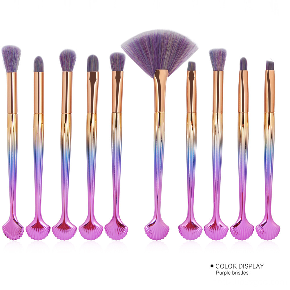 10 Piece Shell Makeup Brushe Sets color 3