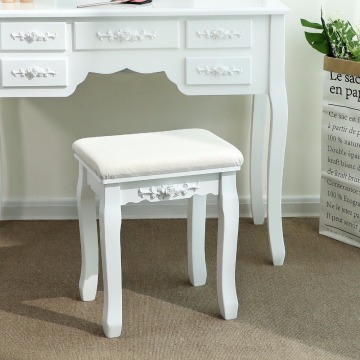 vanity stool white baroque padded dressing table chair