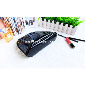 Leather Toiletry Bag Hanging MakeUp Organizer Waterproof black Travel promotional Cosmetic Bag for Women