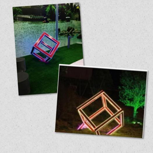 Rubik's Cube Garden Lamp