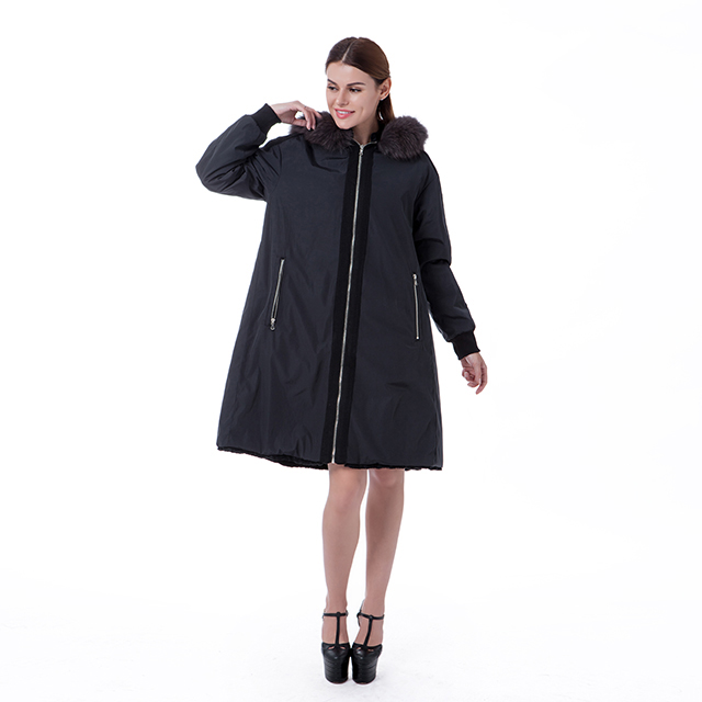 Black Winter Fur Coat