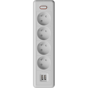4 ways French extension sockets with USB