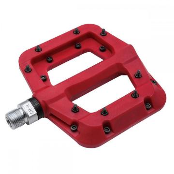 Bicycle Pedals Flat Nylon Platform 9/16 Inch Red