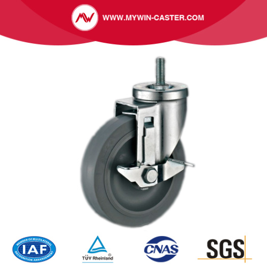 Thread Stem TPR Industrial Caster With Brake
