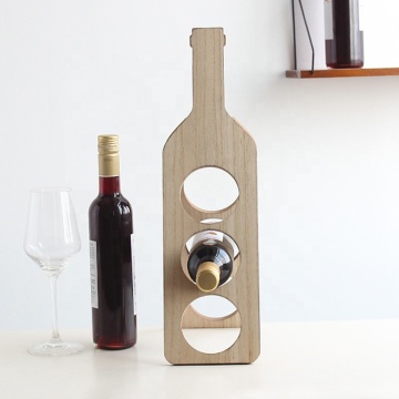 Foldable 3 Bottles Wood Wine Rack