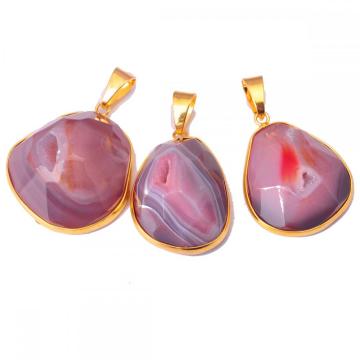Natural Agate Drusy Cave Crystal Pendant