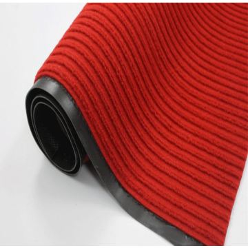Factory Polyester red ribbed carpet mat