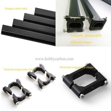 Anodized Aluminum Carbon Tube Clamp For Fiber Pipes