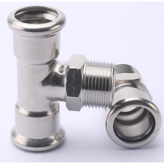 Stainless Steel Male Thread Equal Tee Press Fitting