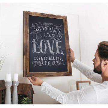 Wood Magnetic Wall Chalkboard with hooks