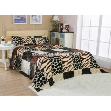 Animal fur design flannel blanket 3PCS set