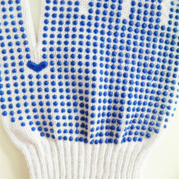 Cotton Both Sides Pvc Dotted Working Safety Glove