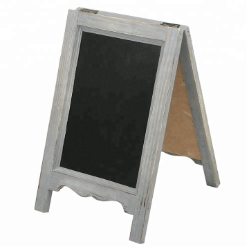 15 inch Mini Tabletop Wooden A-Frame Double-Sided Slate Chalkboard Sign Easel, Gray