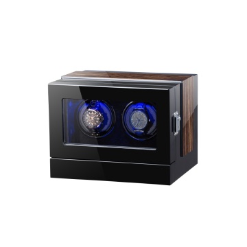 Black Finish Watch Winder With PU Leather Interior