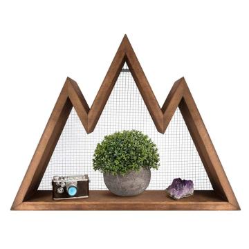 Rustic Triangle Wall Art Geometric Decor Shelf for Nursery