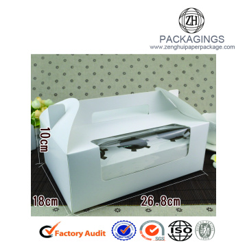 Square clear window paper cake packaging box