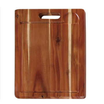 Rectangle wood chopping board with well