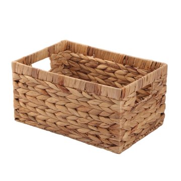 Natural Water Hyacinth Storage Bins Rectangular Basket