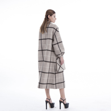 Fashion Plaid cashmere overcoat