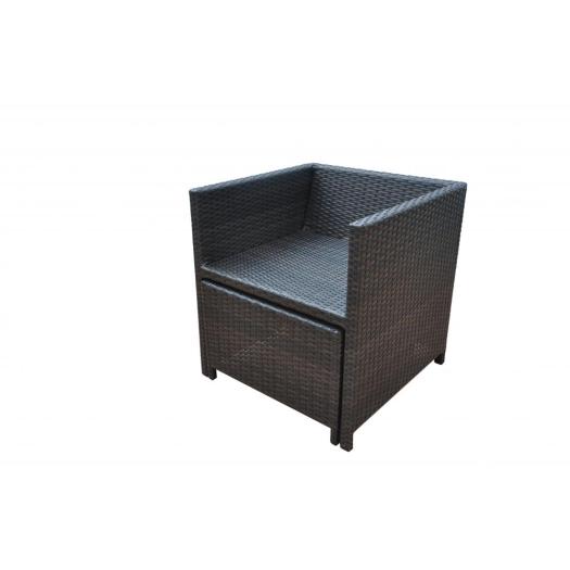 cube rattan weaving with aluminum frame dining set