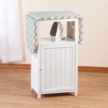 Folding wooden ironing board storage cabinet with clothes door rack wall mounted KD structure
