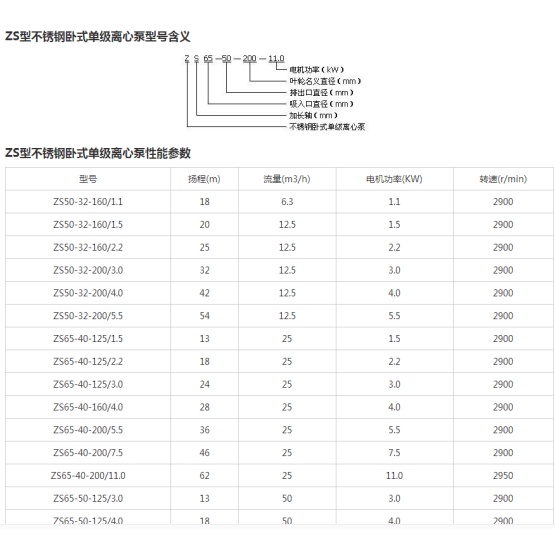 ZS horizontal single stage centrifugal pump