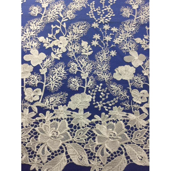 Mesh Flower Lace Embroidered Fabric