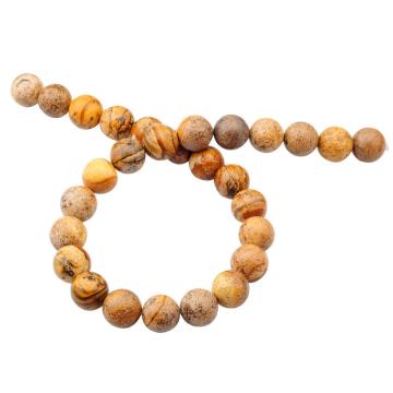14MM Loose natural Gemstone Picture Jasper Round Beads for Making jewelry