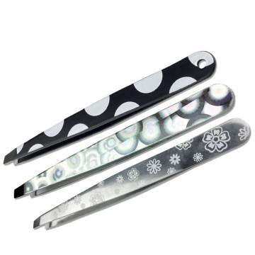 Eyebrow clip stainless steel tweezers beauty tweezers Printed eyebrow clip fashion