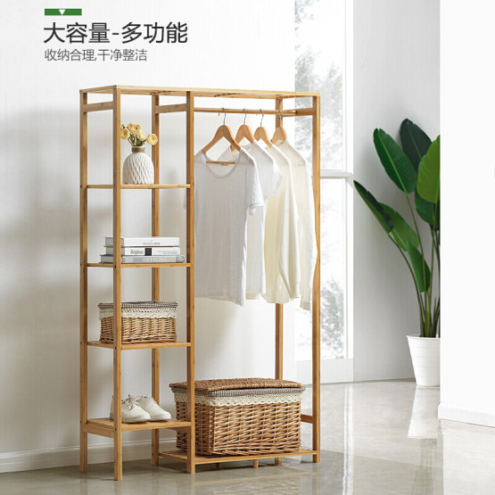 Bamboo clothes and hats rack