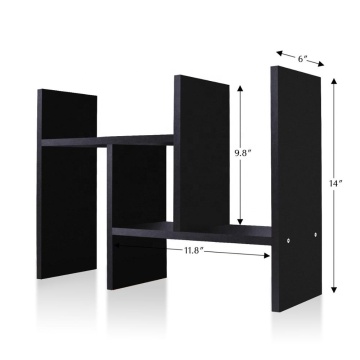 Desktop Organizer Office Storage Rack Adjustable Wood Display Shelf - Free Style Double H Display - True Natural Stand Shelf