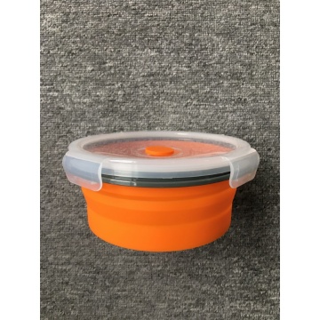 Folding Round Food-grade Silicone Lunch Box
