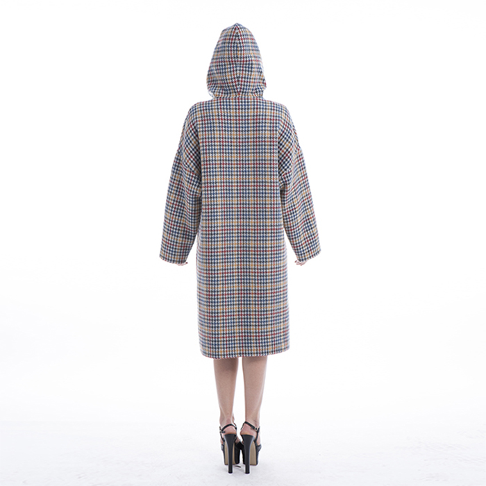 New Styles Coloured Checked Cashmere Coat