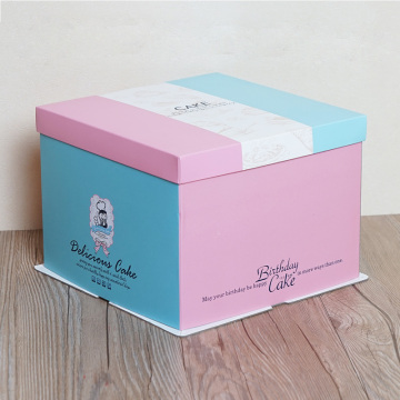 Square cardboard cake packaging box