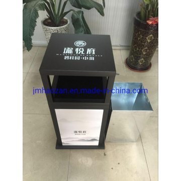 High Quality 4-Sided Openings Square Stainless Steel Trash Bin, Ash Dustbin