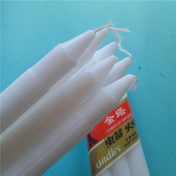 Long Burning Taper Decoration White Candles