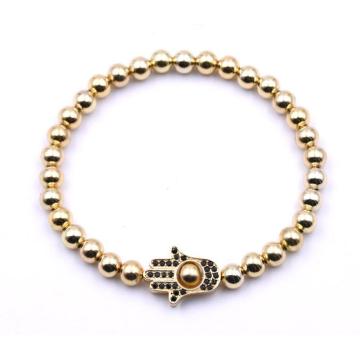 Newest Design Evil Eye Hematite 6MM Round Beads Bracelet For Men