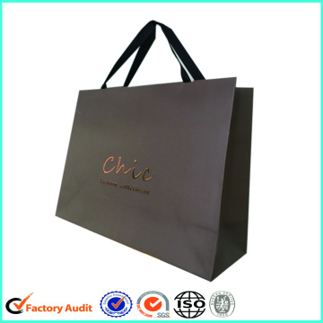Print Logo Paper Shopping Bag Ribbon Handle
