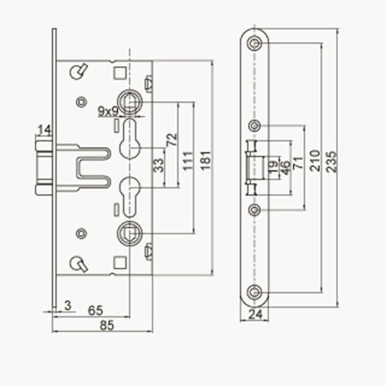 Fire resistant door handle and lock 1739