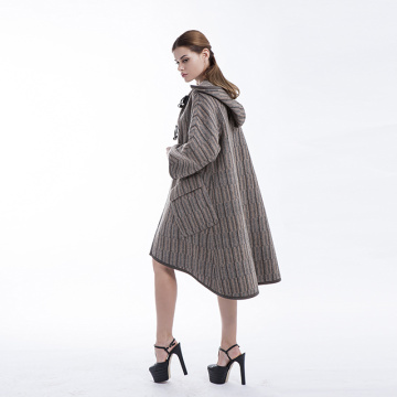Striped hat cashmere overcoat
