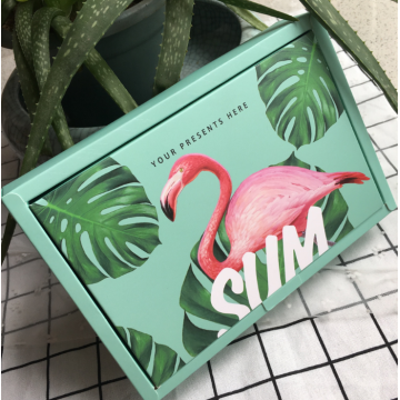 Green flamingo pattern bakery boxes wholesale